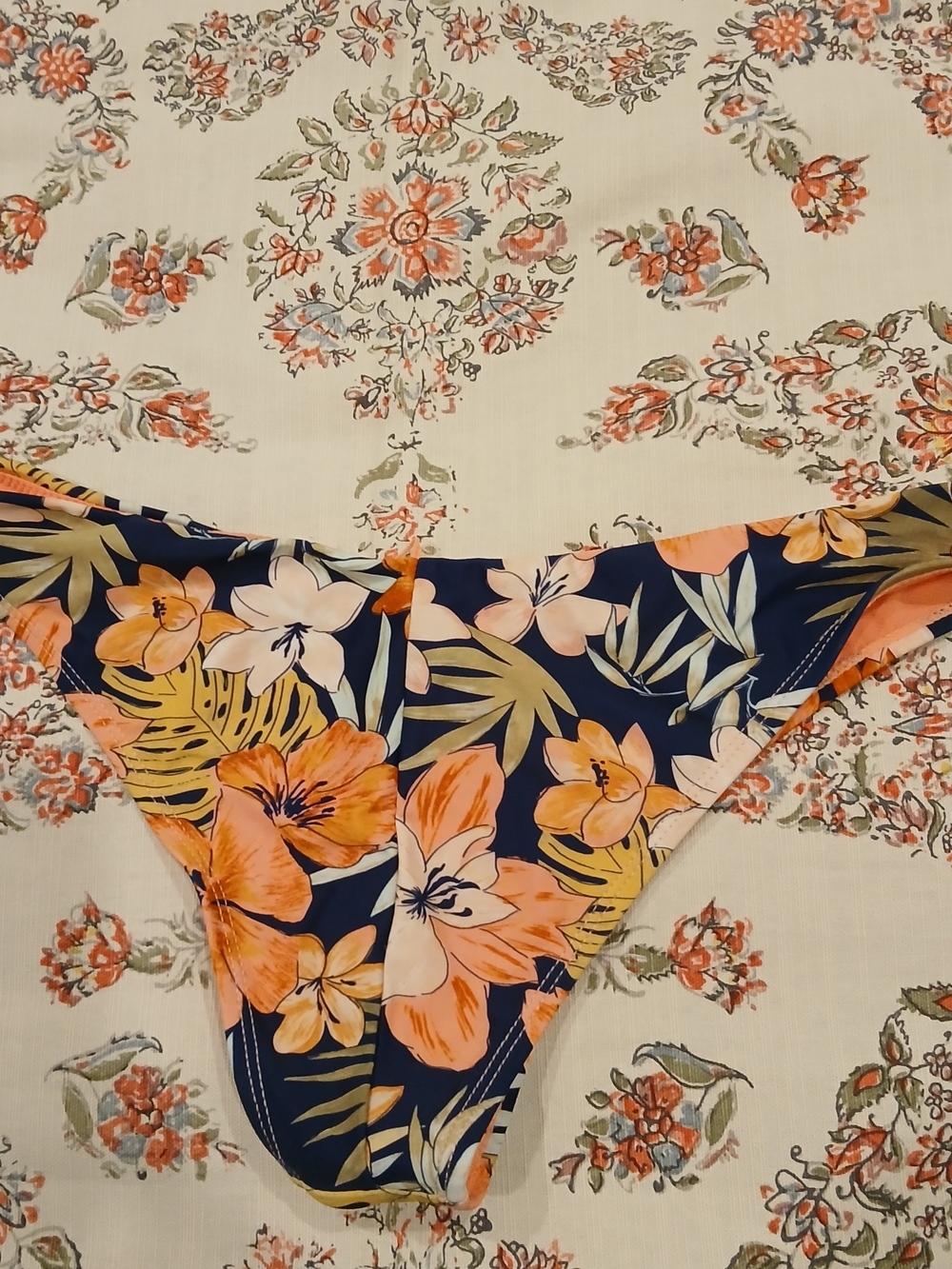 Ron Jon Floral Navy & Peach Girls One-Piece Swim Set - Picture 2 of 4